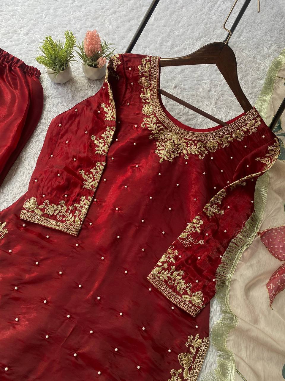 The Ivory Celestial Botanical Gharara